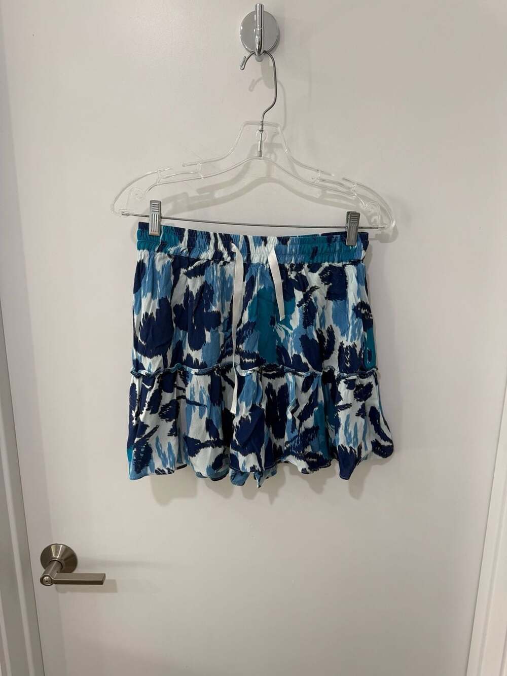 Peter Som x Rent the Runway Blue Floral Patterned Ruffle Skort